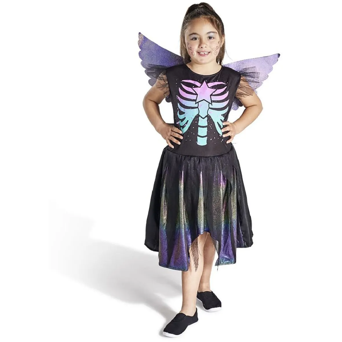 Déguisement enfant fée squelette robe et ailes multicolore 4/6ans-Gifi Discount