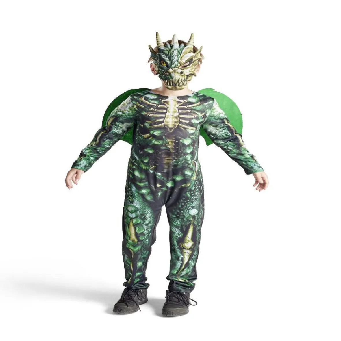 Déguisement enfant Halloween dragon squelette vert 4/6 ans-Gifi Best