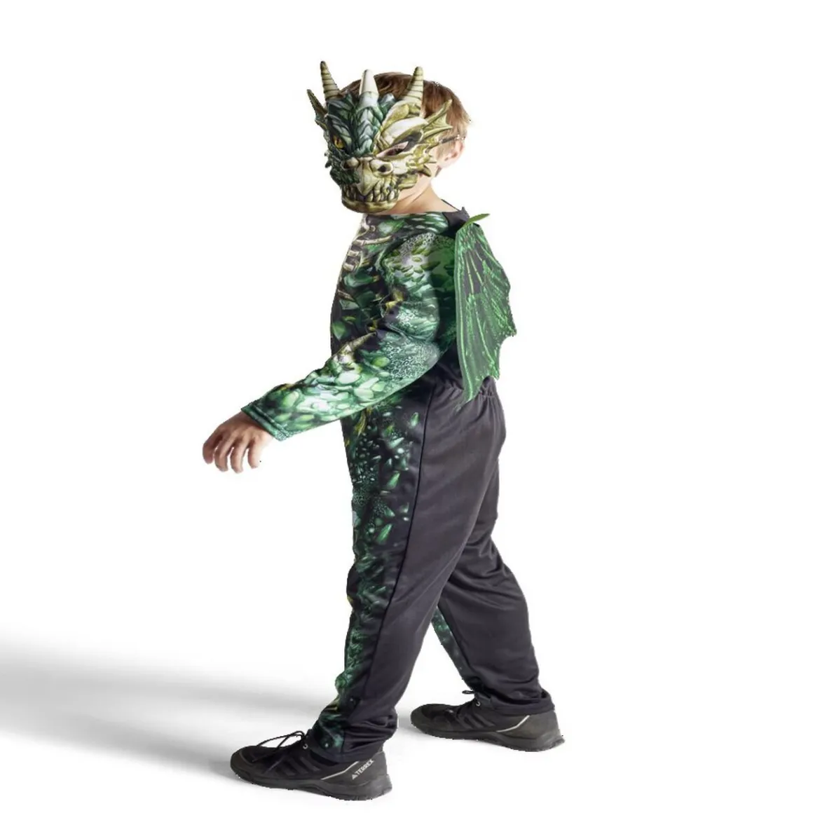 Déguisement enfant Halloween dragon squelette vert 4/6 ans-Gifi Best