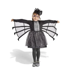 Déguisement enfant Halloween araignée robe noir et blanc 7/10 ans-Gifi