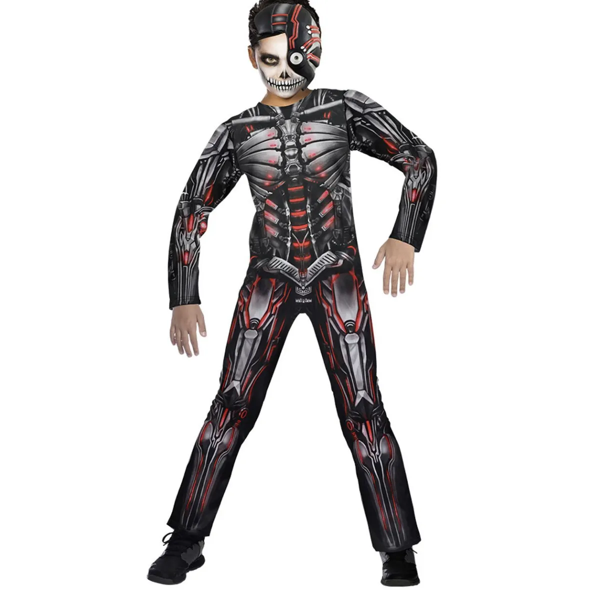 Déguisement enfant Halloween cyborg combinaison et masque 11/14ans-Gifi Hot