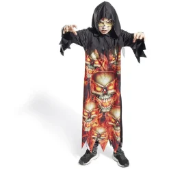 Déguisement enfant Halloween gardien tunique crâne flamme 7/10ans-Gifi Best