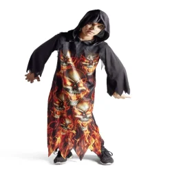 Déguisement enfant Halloween gardien tunique crâne flamme 7/10ans-Gifi Best