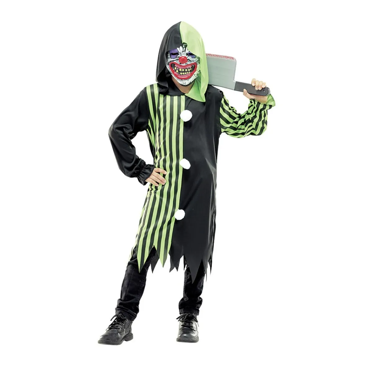 Déguisement enfant Halloween clown masque et tunique 11/14ans-Gifi Online