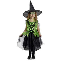 Déguisement enfant Halloween sorcière robe chapeau noir vert 4/6ans-Gifi Sale