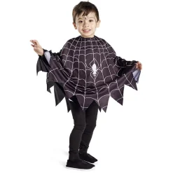 Déguisement enfant Halloween araignée poncho noir et blanc TU-Gifi Online