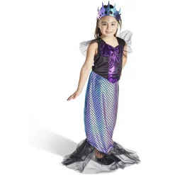 Déguisement enfant sirène robe et serre-tête noir et violet 11/14ans-Gifi New