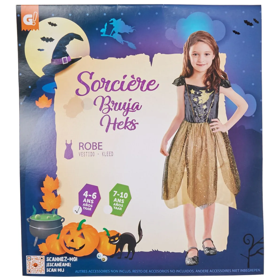 Déguisement enfant sorcière 4/6 ans-Gifi Best