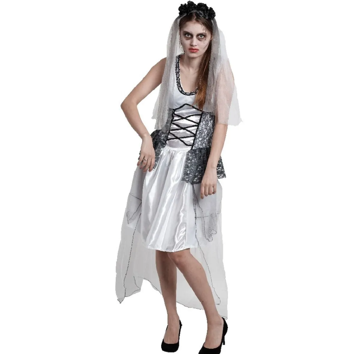 Déguisement mariée zombie femme Halloween taille L-Gifi Outlet