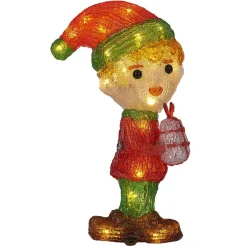 Elfe de Noël lumineux 30 LED blanc chaud H30cm-Gifi Discount