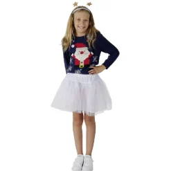 Ensemble tutu avec serre-tête étoile Noël blanc doré fille-Gifi