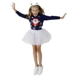 Ensemble tutu avec serre-tête étoile Noël blanc doré fille-Gifi
