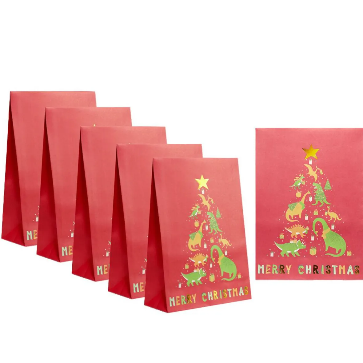 Enveloppe cadeau Noël enfant 6 pochettes 20x28cm licorne ou dinosaure-Gifi Clearance