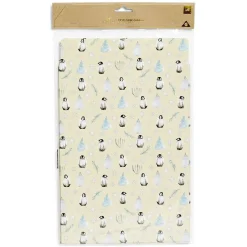 Enveloppe cadeau papier Noël motif pingouin x6 - 20x8xH28cm-Gifi