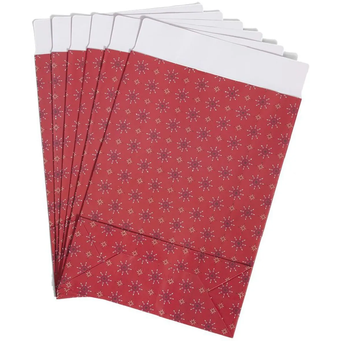 Enveloppe cadeau papier Noël traditionnel rouge x6 - 20x8xH28cm-Gifi Sale