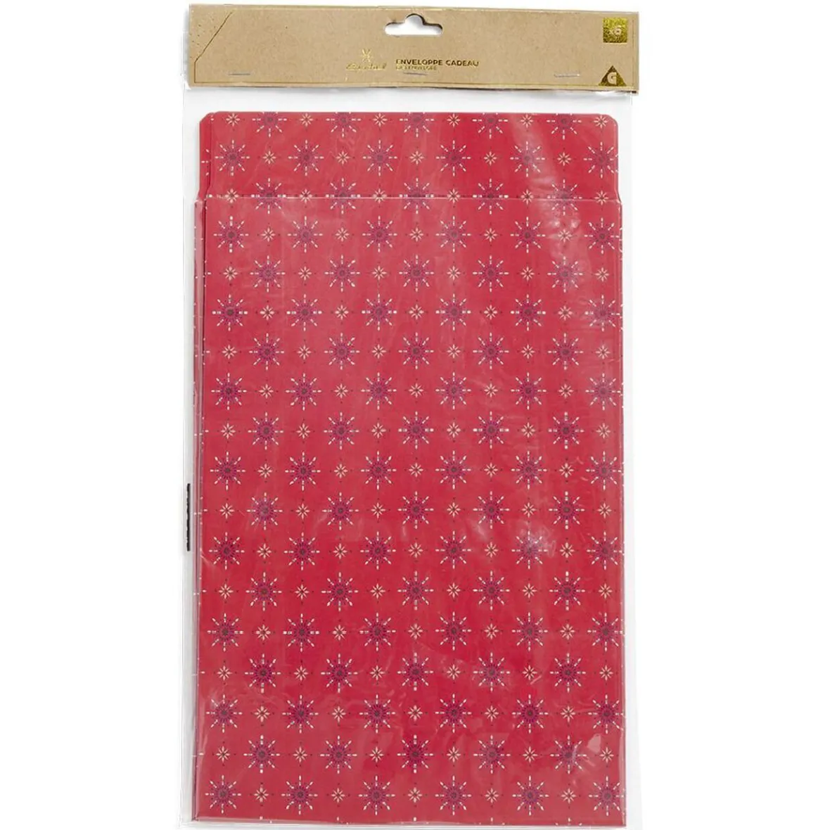 Enveloppe cadeau papier Noël traditionnel rouge x6 - 20x8xH28cm-Gifi Sale