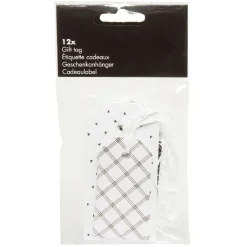 Etiquette cadeau blanc et noir x 12-Gifi New