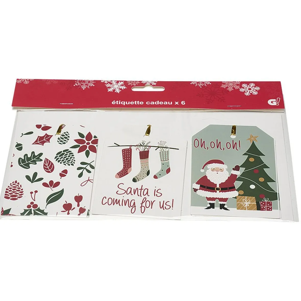 Etiquette cadeau motif Noël x6-Gifi Best