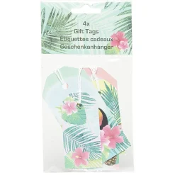 Etiquette cadeau motif tropical x4-Gifi Hot