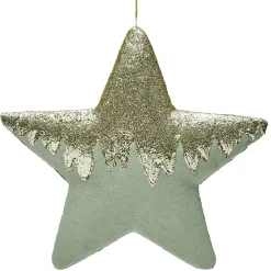 Etoile velours&paillette vert dorée Polystyrène-Gifi Best