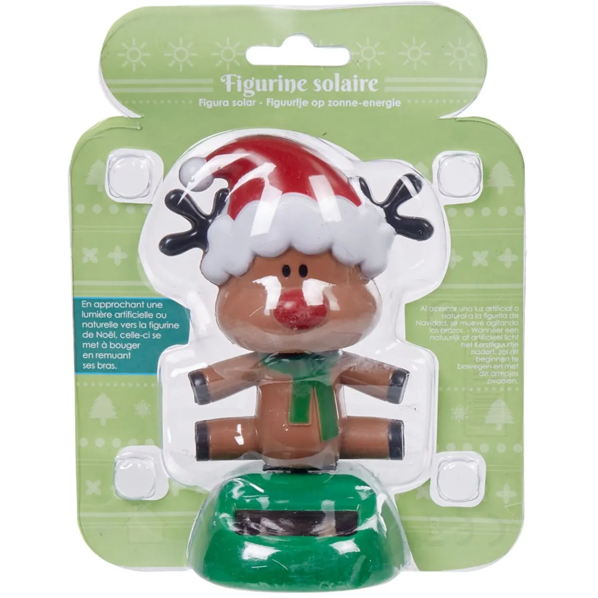 Figurine solaire Noël renne à bonnet-Gifi Outlet