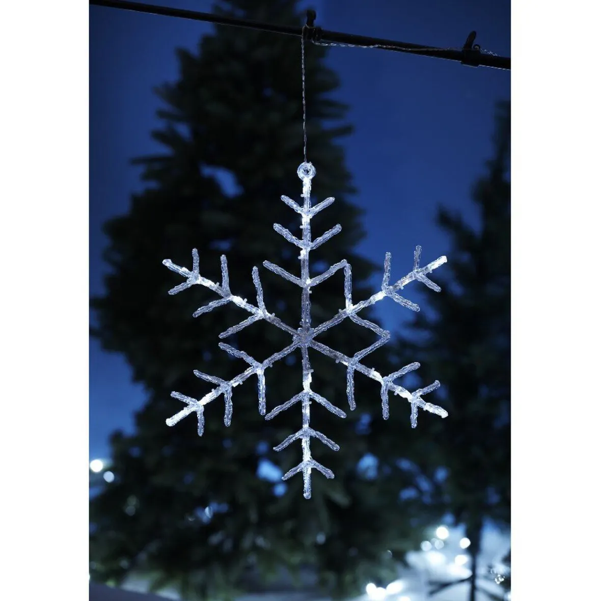 Flocon lumineux solaire blanc fixe-Gifi New