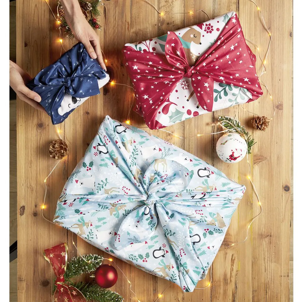 Furoshiki Tissu d'emballage réutilisable x5-Gifi Discount