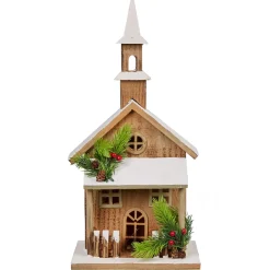 Église neige lumineuse village crèche Noël-Gifi Clearance