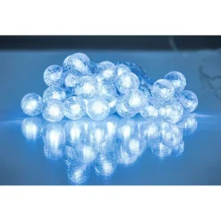 Guirlande boules lumineuses solaire blanc froid clignotant fixe 5,8 m-Gifi Best