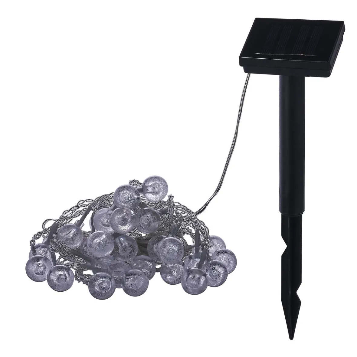 Guirlande boules lumineuses solaire blanc froid clignotant fixe 5,8 m-Gifi Best