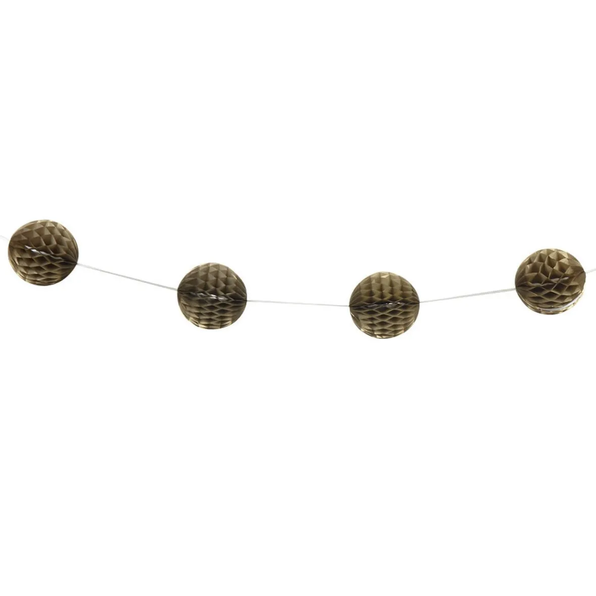 Guirlande de 15 boules en papier dorées 5 m-Gifi New