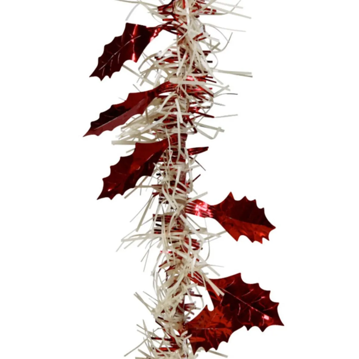 Guirlande de Noël argentée et rouge 2 m-Gifi Outlet