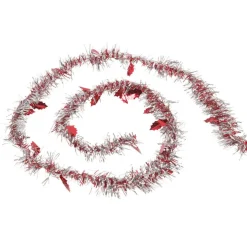 Guirlande de Noël argentée et rouge 2 m-Gifi Outlet