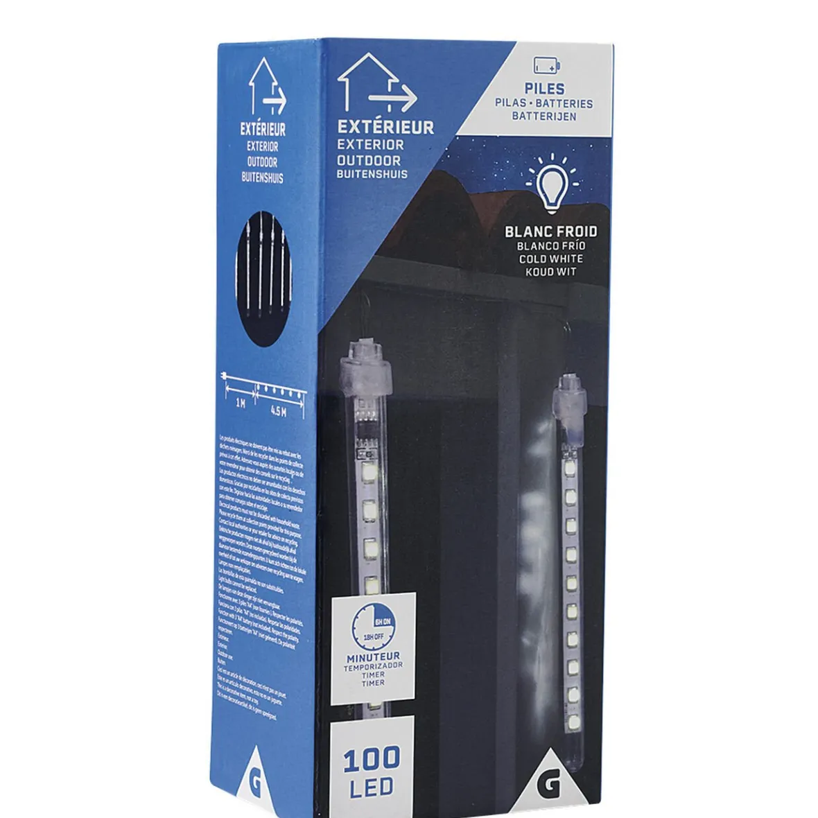 Guirlande extérieur 10 stalagmites 100 LED blanc froid-Gifi Hot