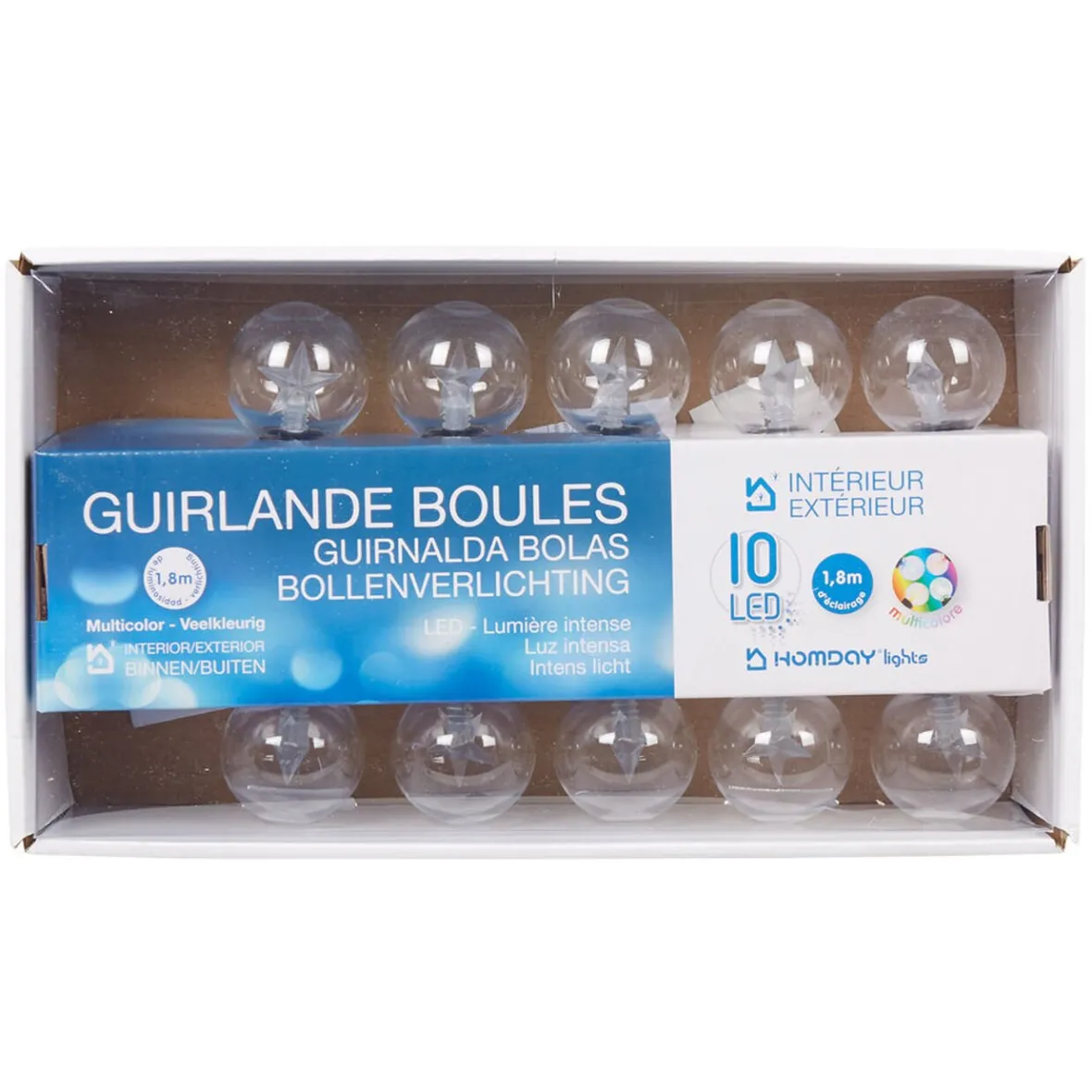 Guirlande électrique boules à led étoile multicolore L. 1,8 m-Gifi Best
