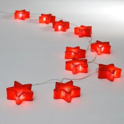 Guirlande électrique intérieure étoiles rouges 10 LED fixe 1,80 m-Gifi Online