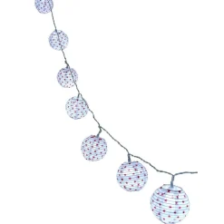 Guirlande électrique lampions blancs à étoiles rouges 1,8 m-Gifi New