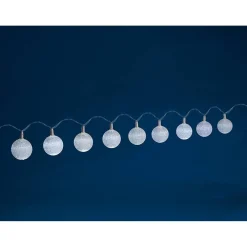 Guirlande électrique solaire 9 boules blanc 5,6 m-Gifi Best