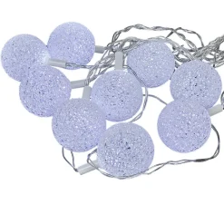 Guirlande électrique solaire 9 boules blanc 5,6 m-Gifi Best