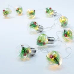 Guirlande lumineuse 10 ampoules déco branche de pin L. 80 cm-Gifi