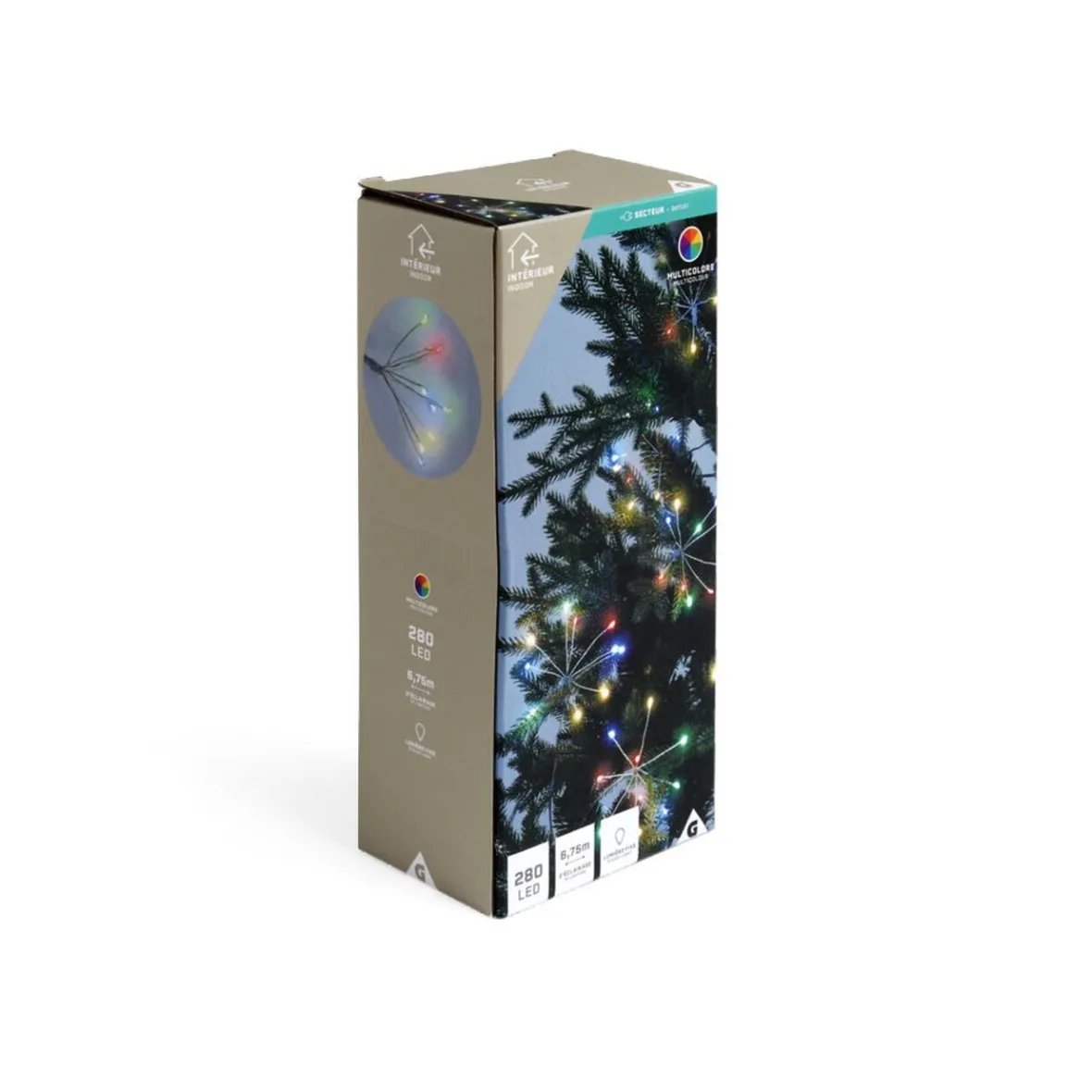 Guirlande lumineuse intérieur effet feu d'artifice 280LED multicolores 6,75m-Gifi New