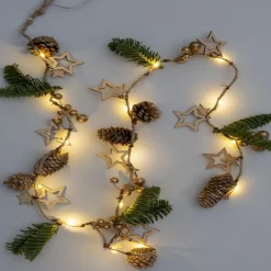 Guirlande Lumineuse intérieure pomme de pin et sapin 15LED 1,4m-Gifi New