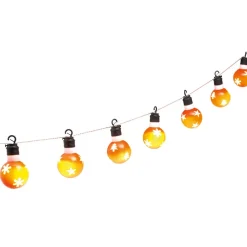 Guirlande lumineuse solaire boules rouges motifs blancs L. 2,25 m-Gifi Online