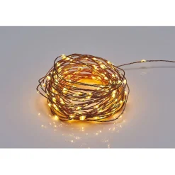 Guirlande lumineuse solaire 400 microled blanc chaud 20 m-Gifi