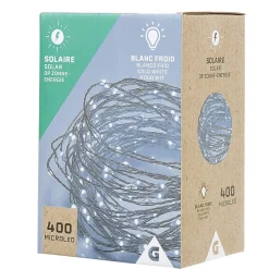Guirlande lumineuse Solaire 400 microled Blanc froid 20 m-Gifi Best