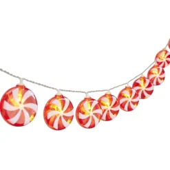 Guirlande lumineuse solaire sucette de Noël 20LED blanc froid 4,75m-Gifi Hot