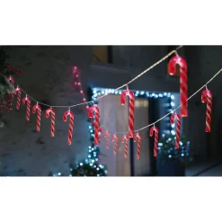 Guirlande lumineuse solaire sucre d'orge 20LED blanc froid 3,8m-Gifi Best