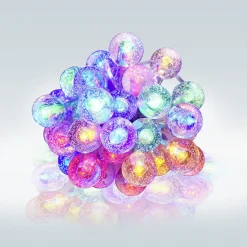 Guirlande Solaire 30 boules multicolore clignotant fixe 5,8 m-Gifi