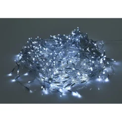 Guirlande solaire bordure de toit 400 LED blanc froid clignotant 14,8m-Gifi Discount