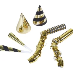 Kit cotillons pour 4 personnes noir doré-Gifi Clearance